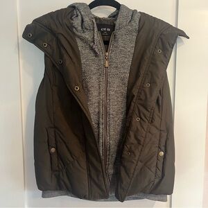 Active USA Layered Puffer Vest with Hoodie